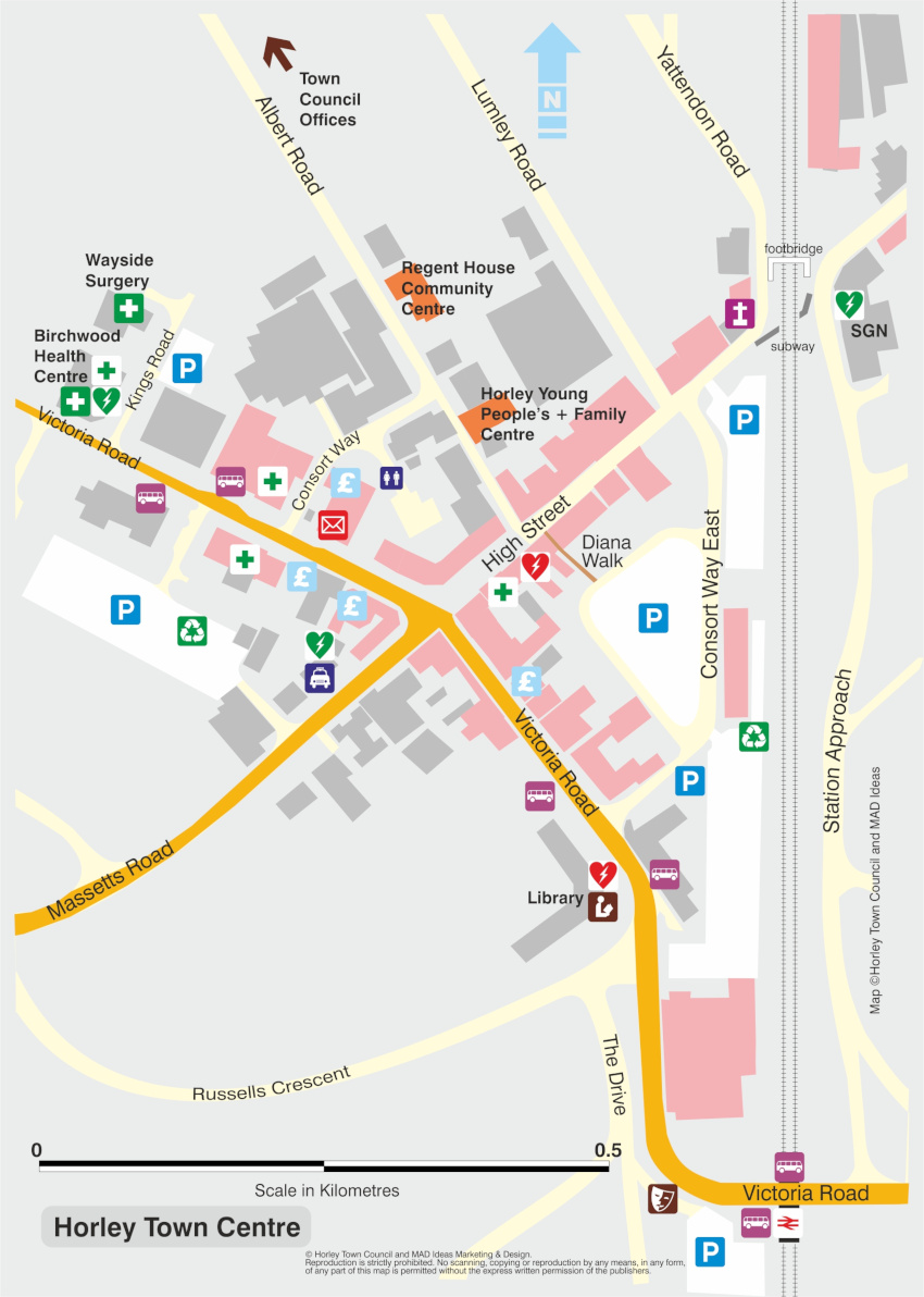 Horley Map Town Centre