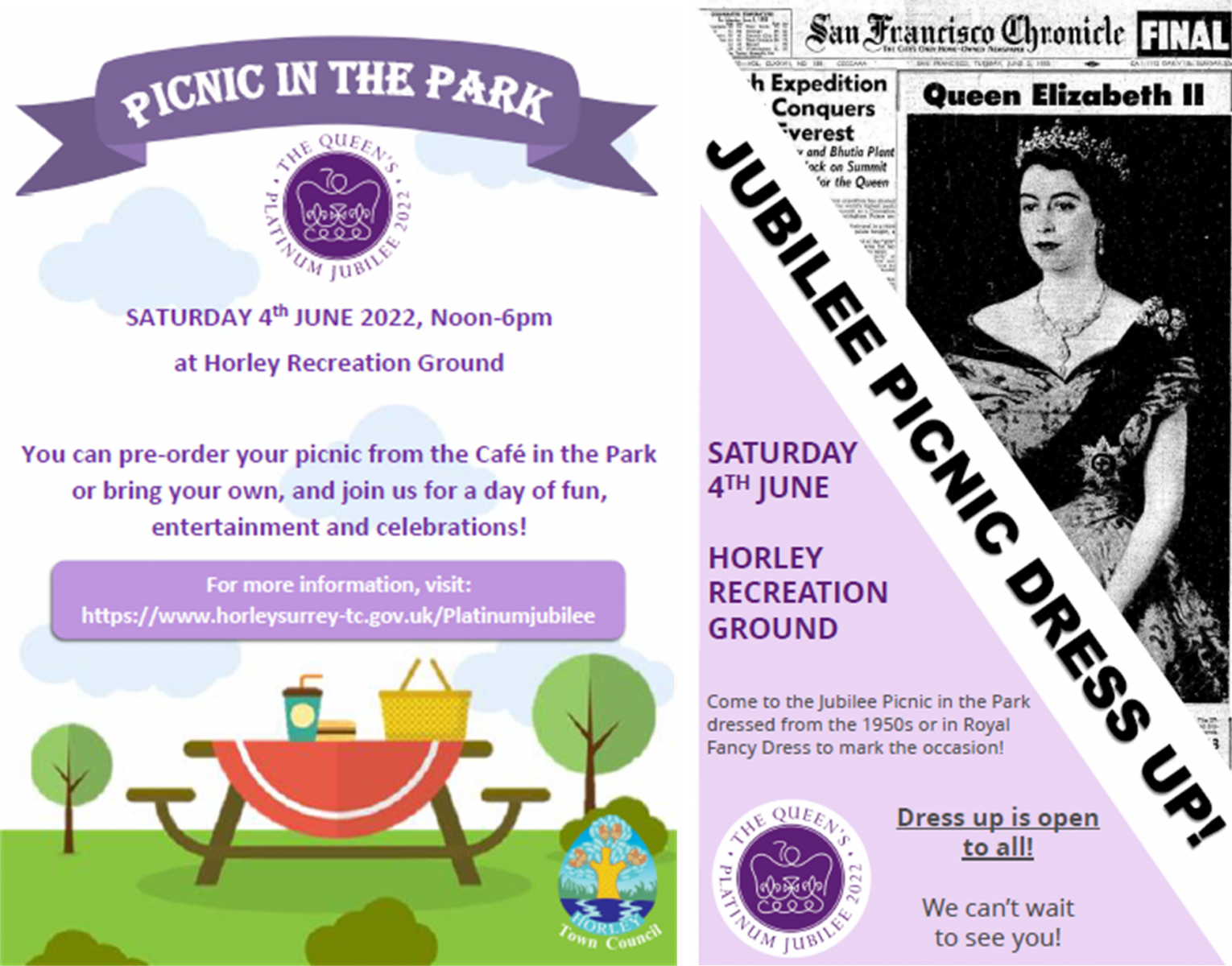 Posters to advertise the picnic in the park