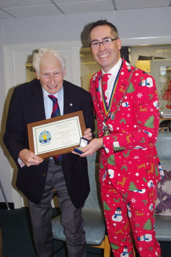 Photo David Powell receiving Town Award