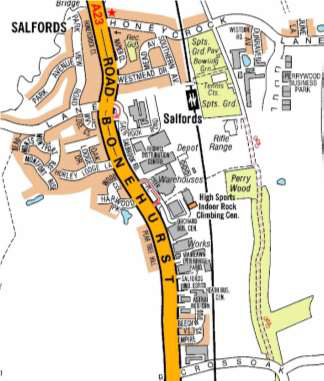 Map showing roadworks on A23 from Crossoak Lane to Lodge Lane
