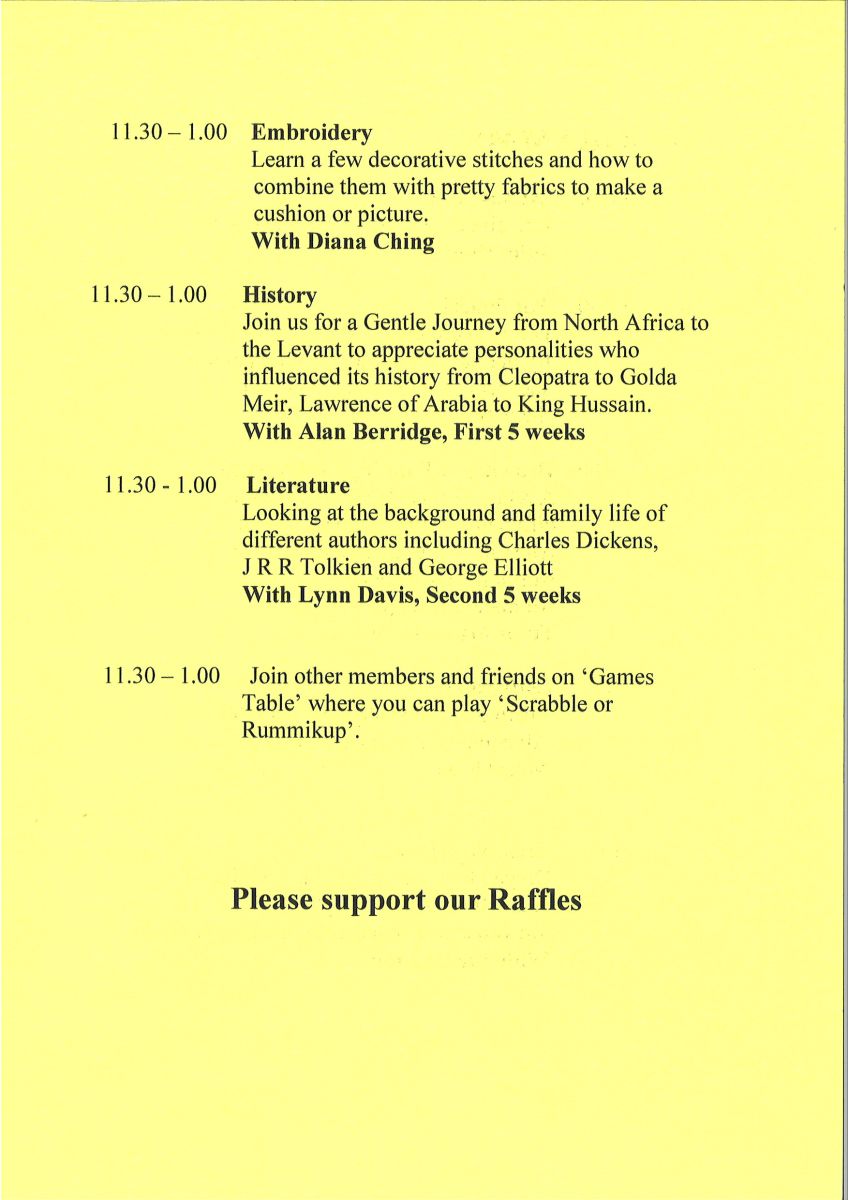 A leaflet advertising Hi-Days' 2020 spring term classes part 3/4