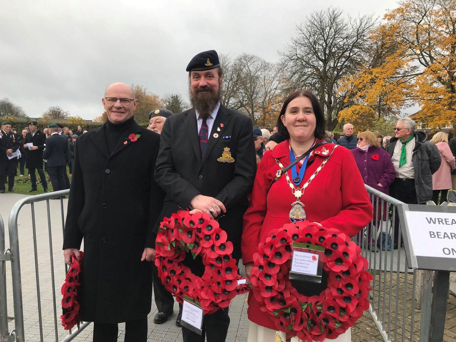 Photo of 3 Councillors with Wreaths